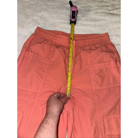 Aerie Medium Utility Cargo Pants High Rise Womens Solid Coral Peach Color NWT - Picture 7 of 9